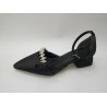 Shoes taş detaylı kısa topuk kadın ayakkabı siyah