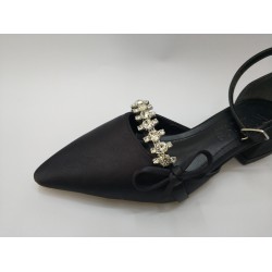 Shoes taş detaylı kısa topuk kadın ayakkabı siyah