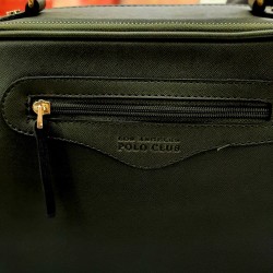 Los Angeles Polo Club askılı geniş el çantası haki