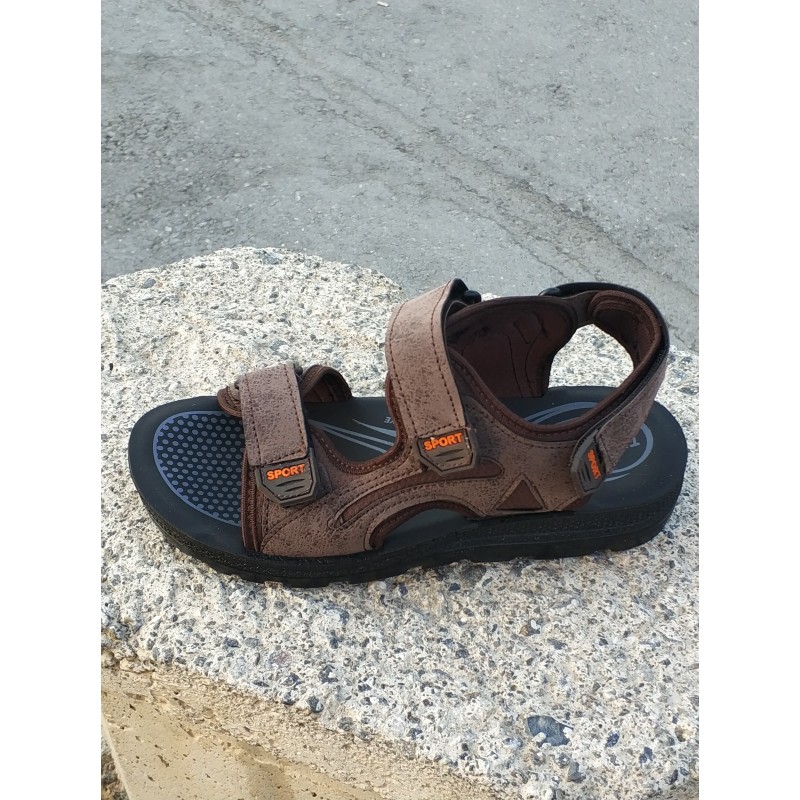 Gençpoli erkek çocuk sandalet ayakkabı kahve