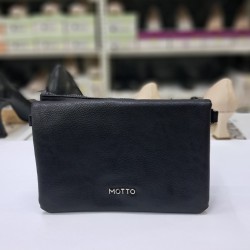 Motto günlük kartlıklı kol çantası siyah
