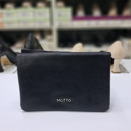 Motto günlük kartlıklı kol çantası siyah