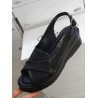 Shoes dolgu topuk kadın sandalet ayakkabı siyah