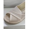 Shoes dolgu topuk kadın sandalet ayakkabı krem