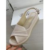 Shoes dolgu topuk kadın sandalet ayakkabı krem