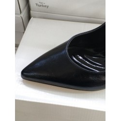 Nehir arkası açık deri sandalet ayakkabı siyah