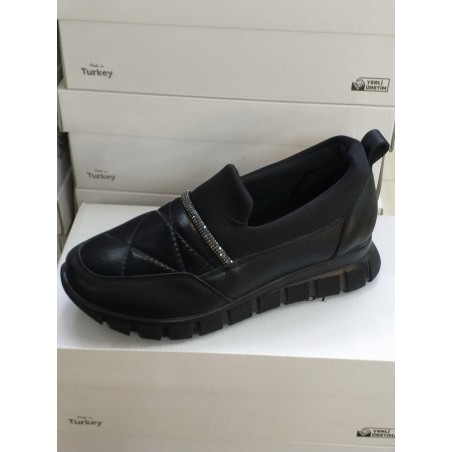 Shoes Ortopedik taş detaylı kadın mevsimlik ayakkabı siyah