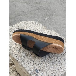 Muya Recast Ortopedik dolgu topuk kadın terlik çift tokalı siyah