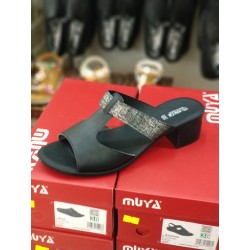 Muya ceria kadın topuklu terlik siyah