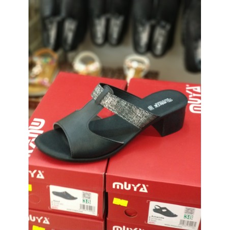 Muya ceria kadın topuklu terlik siyah