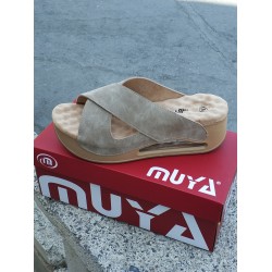 Muya penelope dolgu topuk kadın terlik krem