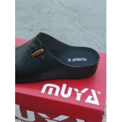 Muya freya burnu kapalı kadın terlik siyah
