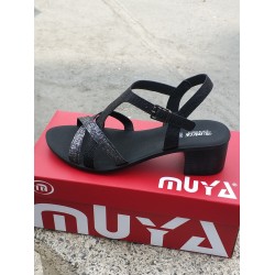 Muya Demy topuklu kadın sandalet ayakkabı siyah