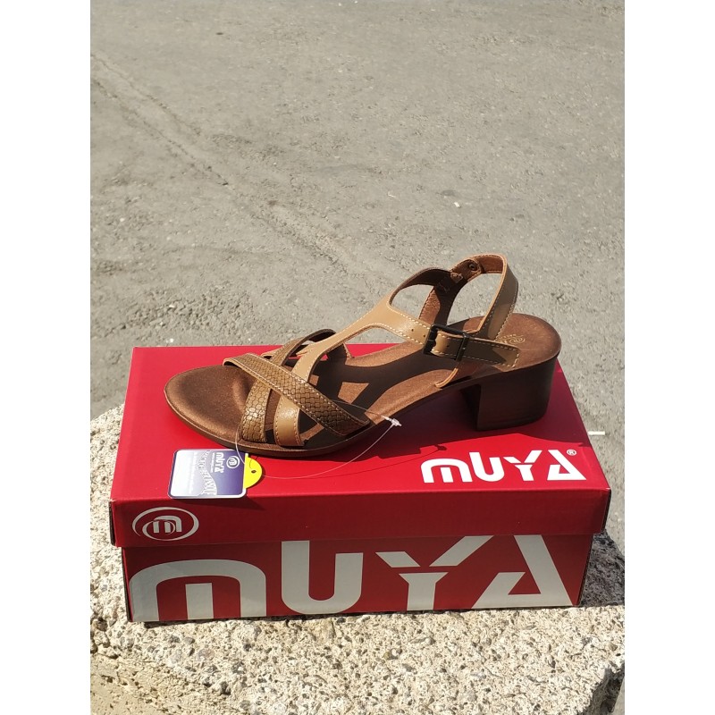 Muya Demy topuklu kadın sandalet ayakkabı vizon