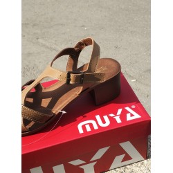 Muya Demy topuklu kadın sandalet ayakkabı vizon