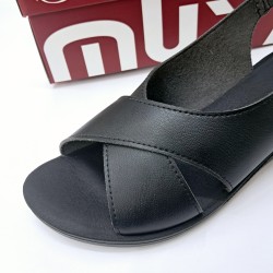 Muya Vienza kadın hafif topuklu sandalet siyah