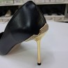 Paris deri metal topuklu stiletto siyah