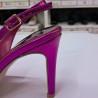 Paris taş detaylı arkası açık stiletto fuşya