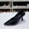 Paris deri topuklu stiletto siyah