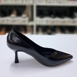Paris deri topuklu stiletto siyah