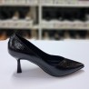 Paris deri topuklu stiletto siyah