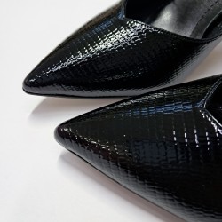Paris deri topuklu stiletto siyah
