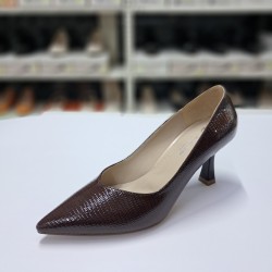 Paris deri topuklu stiletto kahverengi