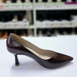 Paris deri topuklu stiletto kahverengi