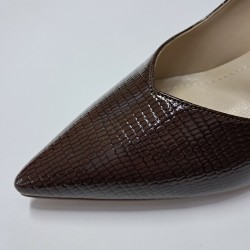 Paris deri topuklu stiletto kahverengi