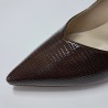 Paris deri topuklu stiletto kahverengi