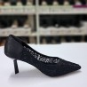 Paris file kumaş topuklu stiletto siyah