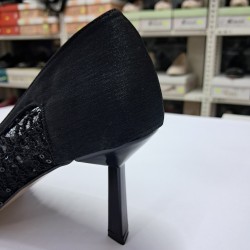 Paris file kumaş topuklu stiletto siyah