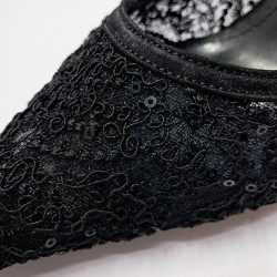 Paris file kumaş topuklu stiletto siyah