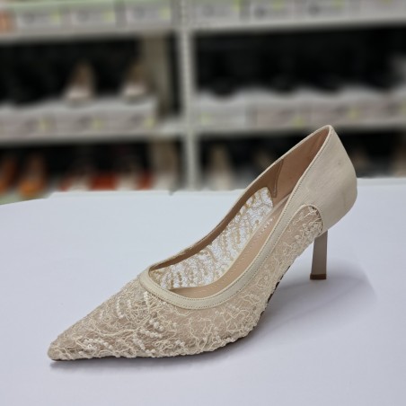 Paris file kumaş topuklu stiletto bej