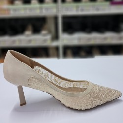 Paris file kumaş topuklu stiletto bej