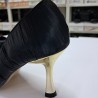 Nehir zincirli kumaş fiyonk detaylı topuklu stiletto siyah