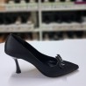 Nehir taş detaylı topuklu stiletto siyah