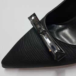 Nehir taş detaylı topuklu stiletto siyah