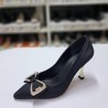 Nehir fiyonklu topuklu stiletto siyah