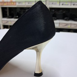 Nehir fiyonklu topuklu stiletto siyah