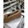 Gold toka detaylı pofuduk kadın patik kahve j