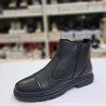Desimen kauçuk tabanlı deri erkek bot siyah