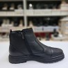 Desimen kauçuk tabanlı deri erkek bot siyah