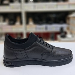 Gmz kauçuk tabanlı deri erkek ayakkabı siyah