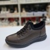 Gmz kauçuk yüksek tabanlı deri erkek ayakkabı kahve