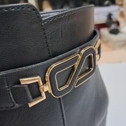 Bilener toka detaylı kadın topuklu bot siyah