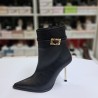 Paris kemer detaylı kadın topuklu bot siyah