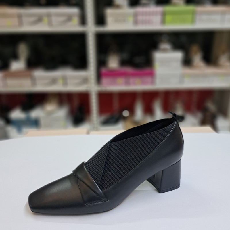 Paris küt burun kadın topuklu ayakkabı siyah