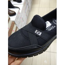 Ayzen çapraz detaylı ortopedik anne ayakkabı siyah