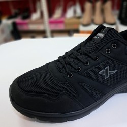 X-STEP bez erkek spor ayakkabı siyah